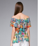 Flowers Printed silk crepe top